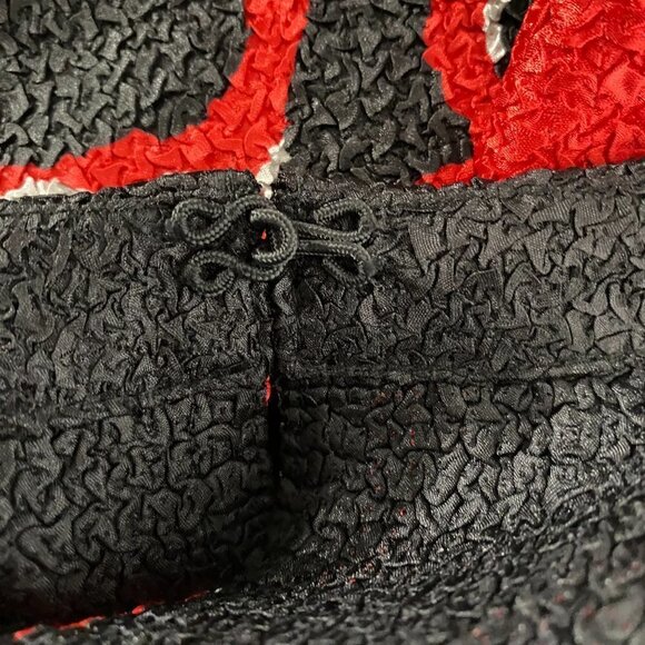 Chico's Travelers Collection Cardigan Jacket Textured Black Red Print Size 3 - Picture 5 of 7